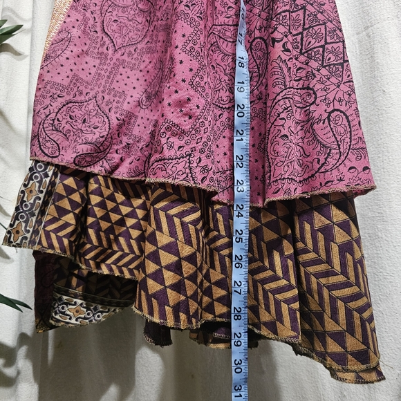 Earthbound Sari Silk Wrap Medium Length Skirt Small - Picture 6 of 6